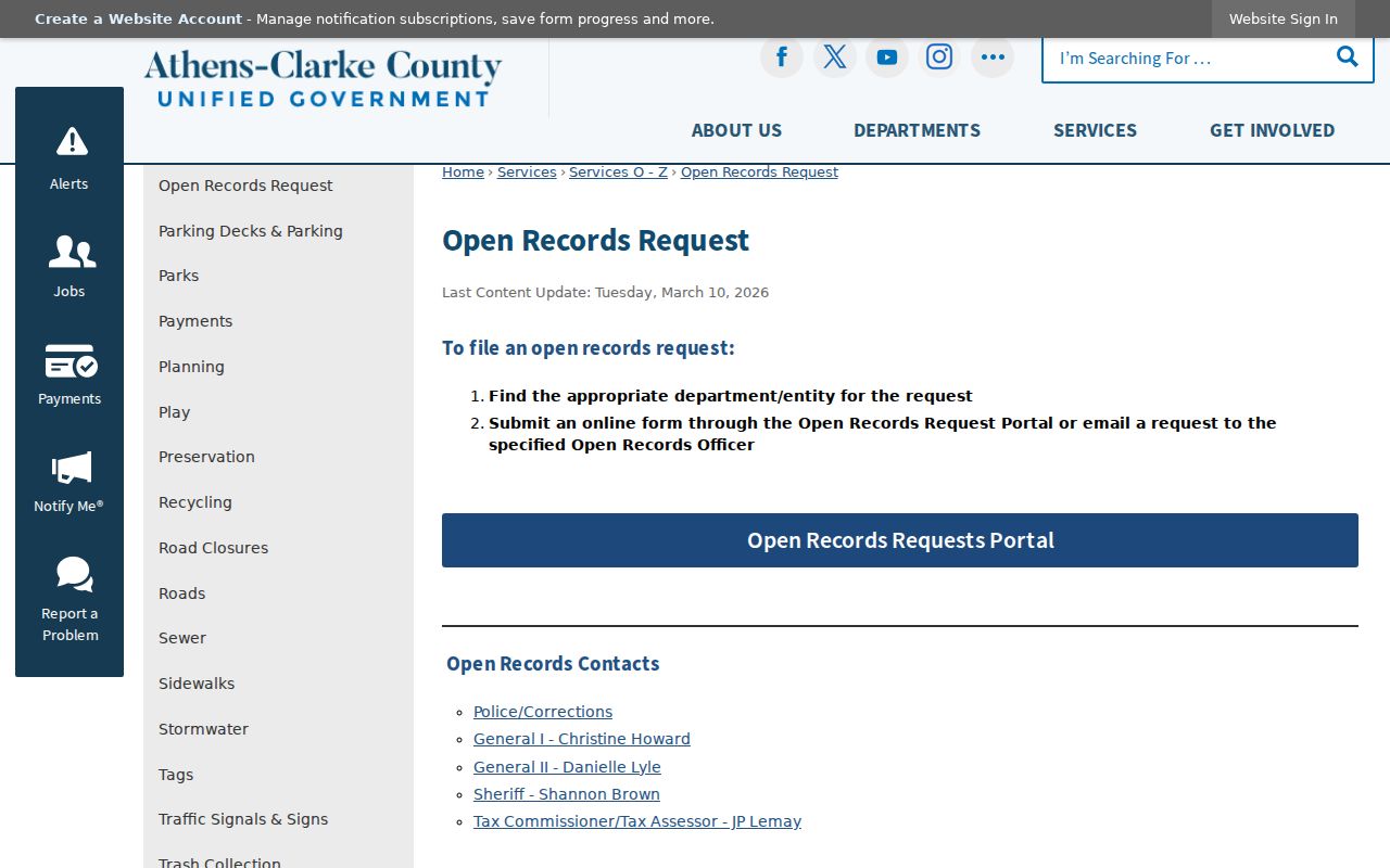 Athens people search open records routing page