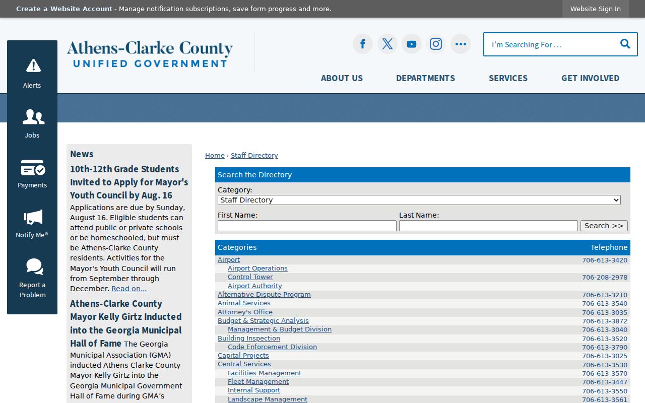 Athens people search unified government staff directory